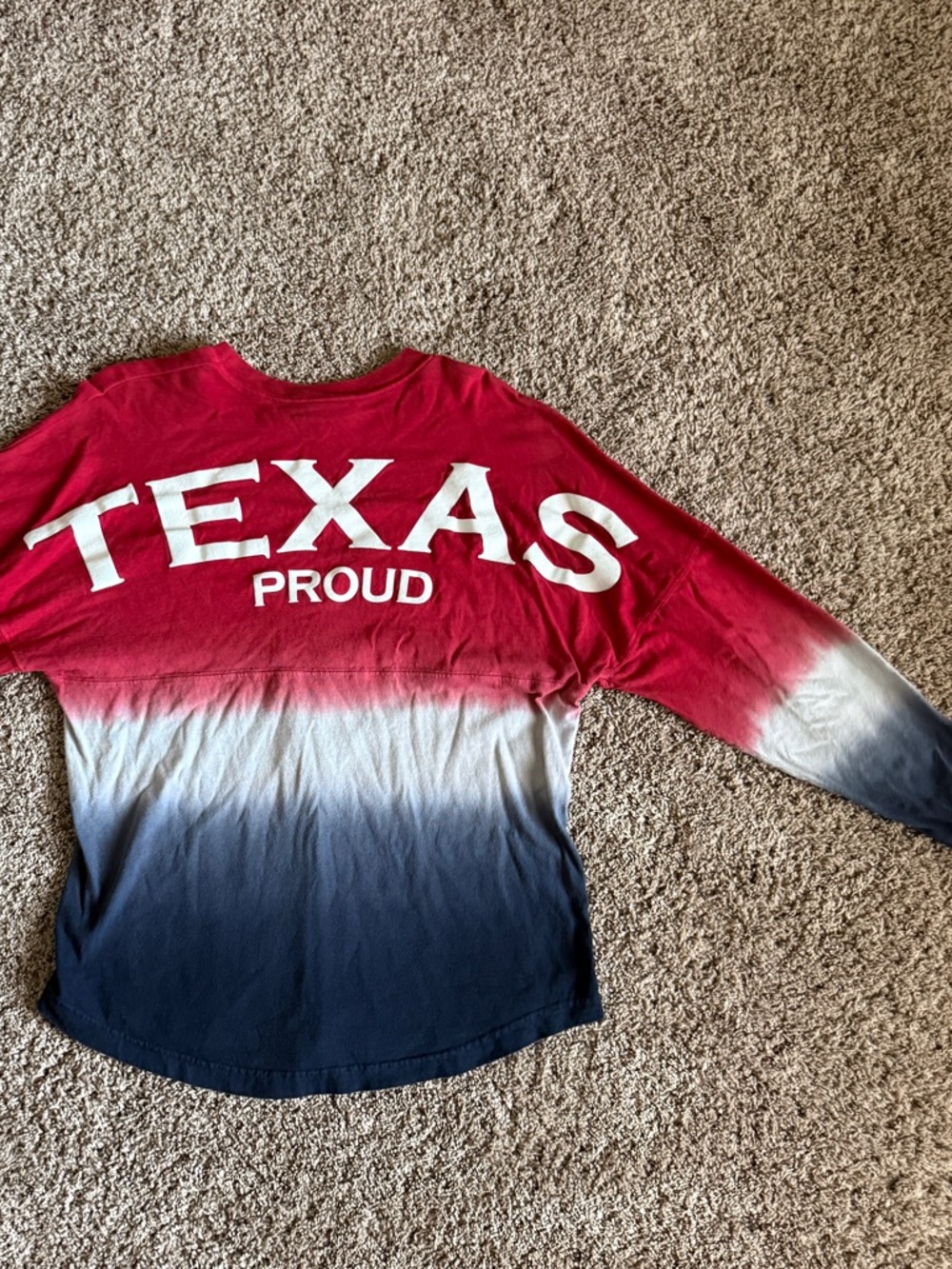 Texas Ombre Long Sleeve Tee - Red, White & Blue